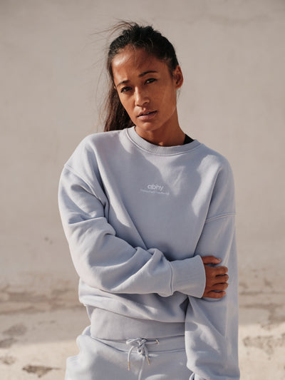 Perfectly Oversized Crew Sweater - Powder Blue