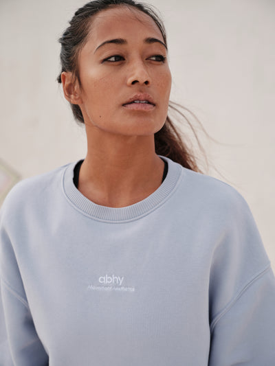 Perfectly Oversized Crew Sweater - Powder Blue