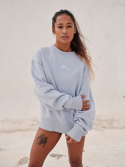 Perfectly Oversized Crew Sweater - Powder Blue