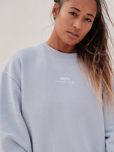 Perfectly Oversized Crew Sweater - Powder Blue