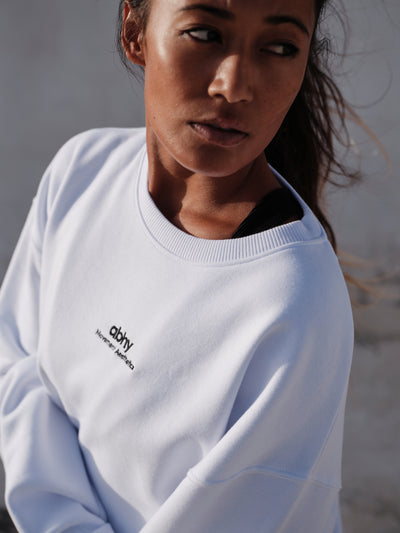 Perfectly Oversized Crew Sweater - Pure White