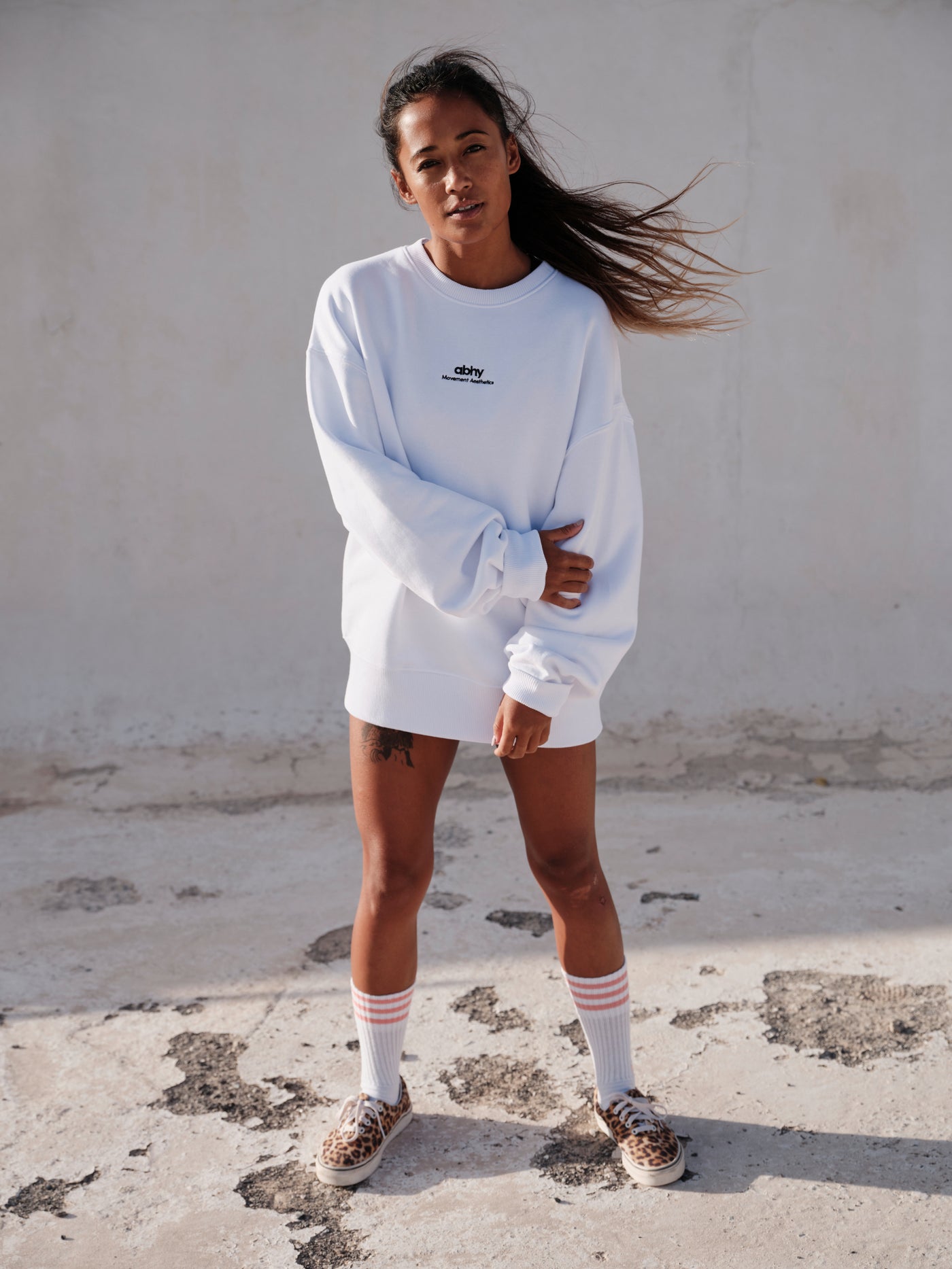 Perfectly Oversized Crew Sweater - Pure White