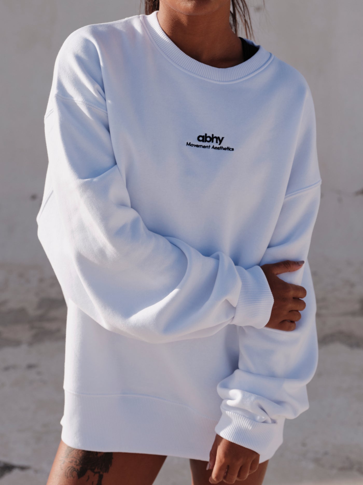 Perfectly Oversized Crew Sweater - Pure White