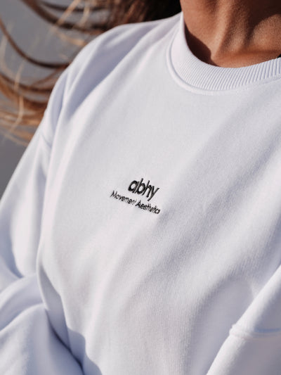 Perfectly Oversized Crew Sweater - Pure White