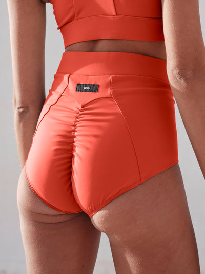 Effect High Waist Shorts - Fizz Orange